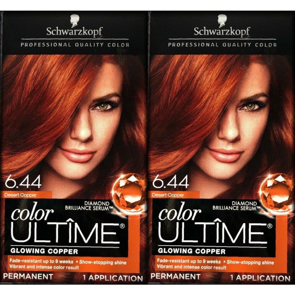 2 Schwarzkopf Ultime  Desert Glowing Copper-Red-Diamond Hair Color Box  Lot