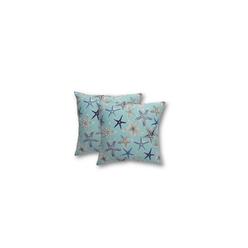 Resort Spa Home Decor Set Of 2 17 Blue White Grey Starfish In Outdoor Decorative Throw Pillows