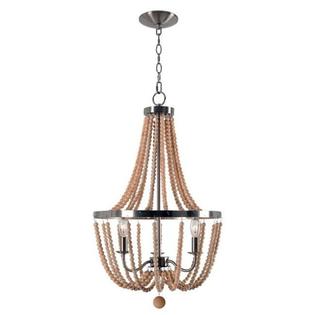 Kenroy Home Modern Farmhouse Chandelier Beaded Light Fixture