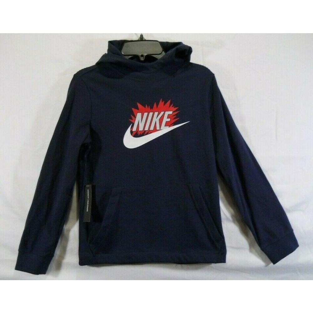 Nike Boy S Lightweight Spring Pullover Hoodie Navy Size Small 8 9 100 Cotton