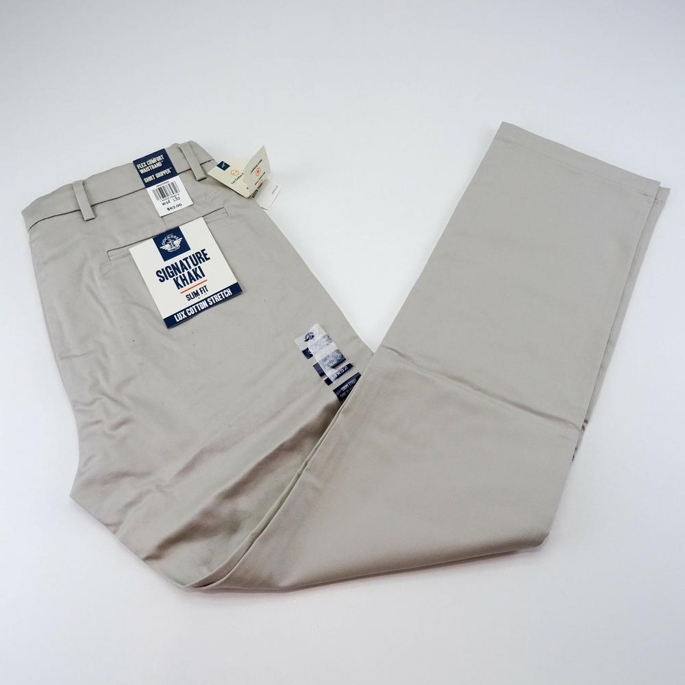 Dockers Mens Tan Slim Fit Flex Comfort Waistband Pants Size 34w