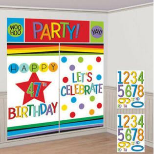 Amscan Add Any Age Happy Birthday Scene Setter Adult Birthday