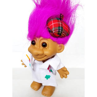 Russ Vintage 5 Troll Artist Painter By Russ Doll W Purple Hair