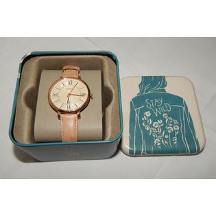 Fossil Jacqueline Cream Dial Rose Gold Leather Strap Ladies Watch New Es3487