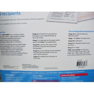 office depot 8233043 Office Depot 1099Misc Continuous 5 Part Tax Forms