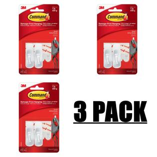 3m Command Hooks Small White 2 Pkg 3m Command Lot Of 3 Command Damage Free Hanging Small Hooks With Adhesive Strip 2 Ea