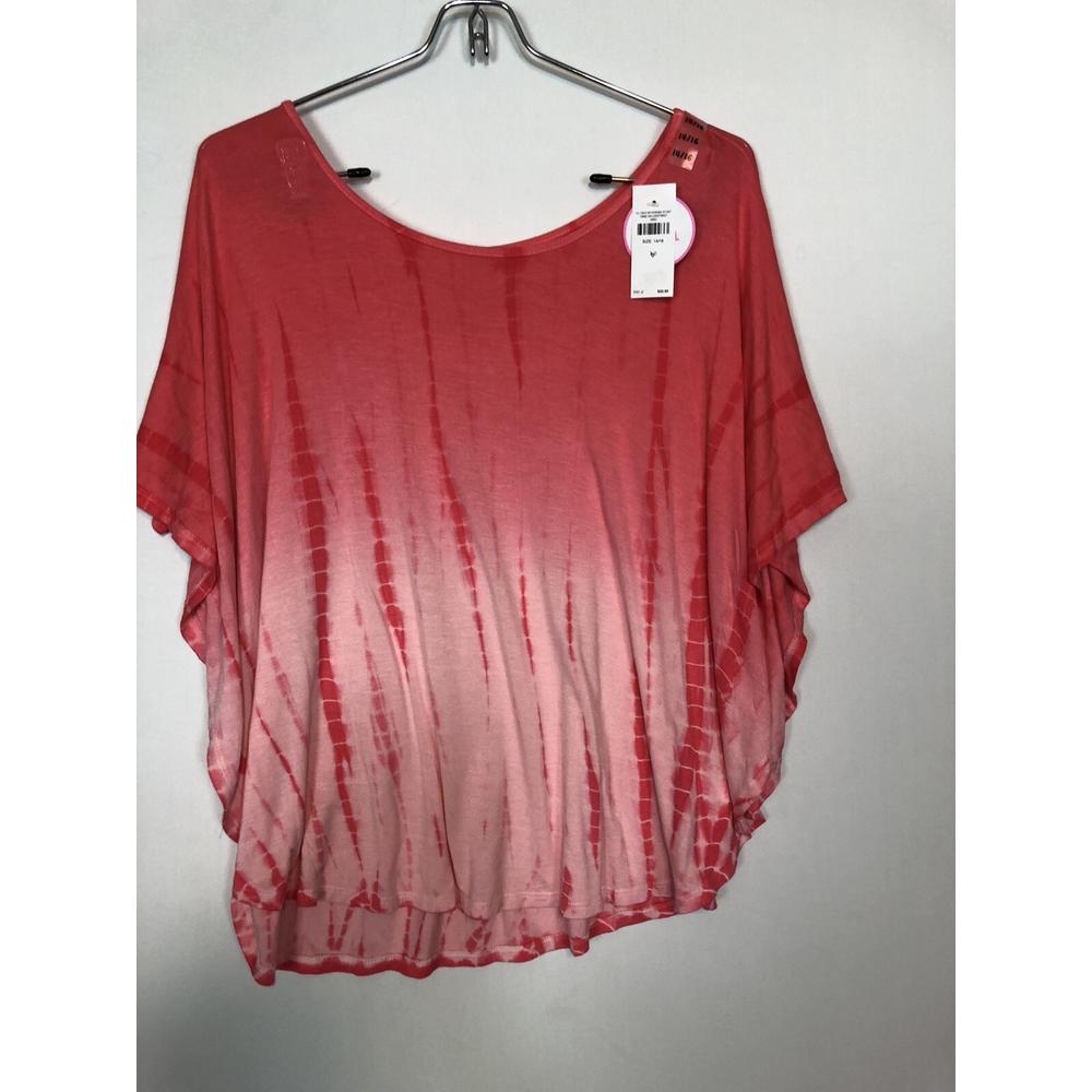 Justice 23 Tie Dye Peach Bat Sleeve Tee Youth Girls Size 14 16