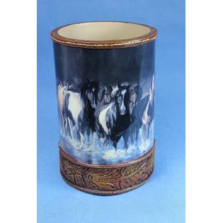 River S Edge Tumbler Cup Running Horses Stallion Soap Dispenser