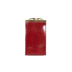 Scully Western Cigarette Case Clasp Top Air Tight Burgundy 04_660_44
