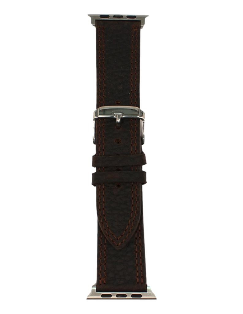 Nocona Western iWatch Band Double Stitch Leather L Brown N3101102