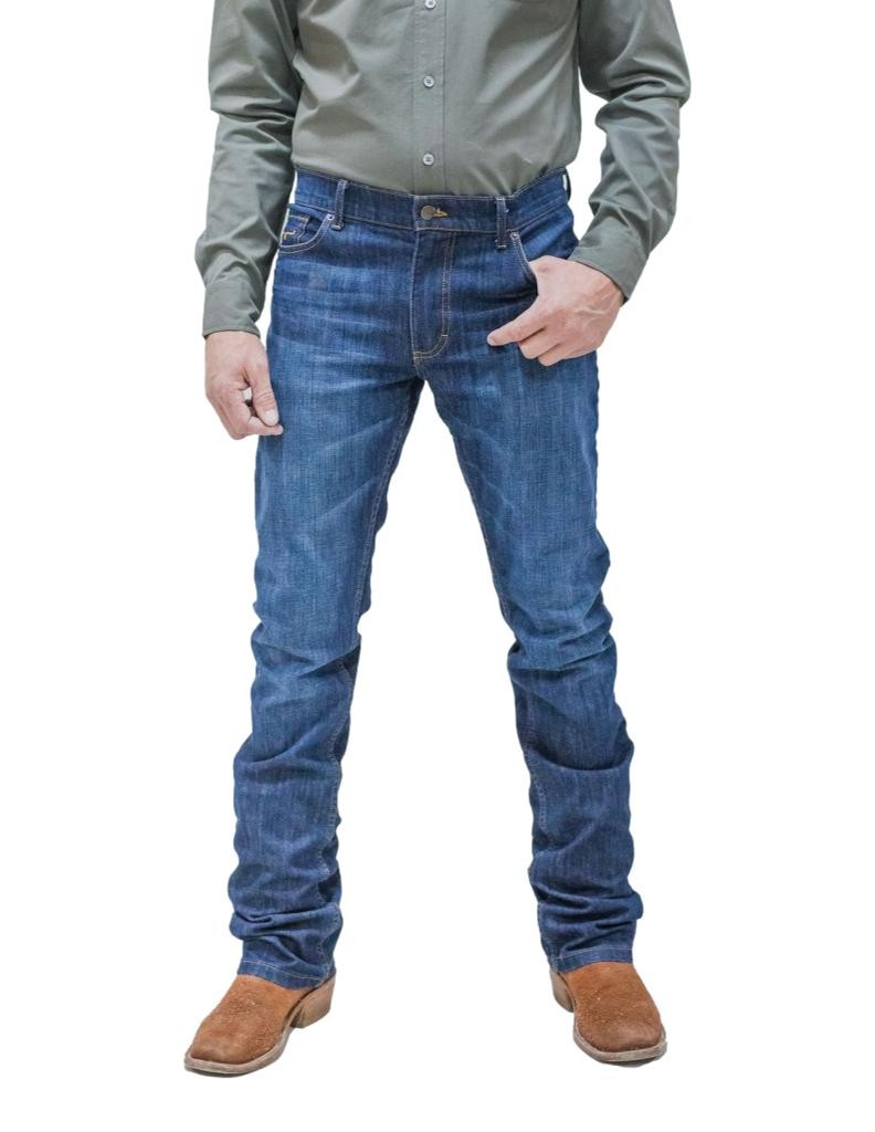 Kimes Ranch Western Jeans Mens Low Rise Slim Fit Bootcut Blue Roger