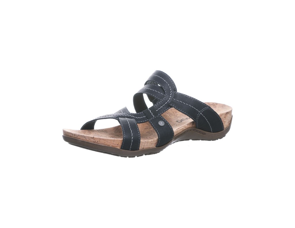 BEARPAW Kai II Womens Faux Leather Slip On Slide Sandals