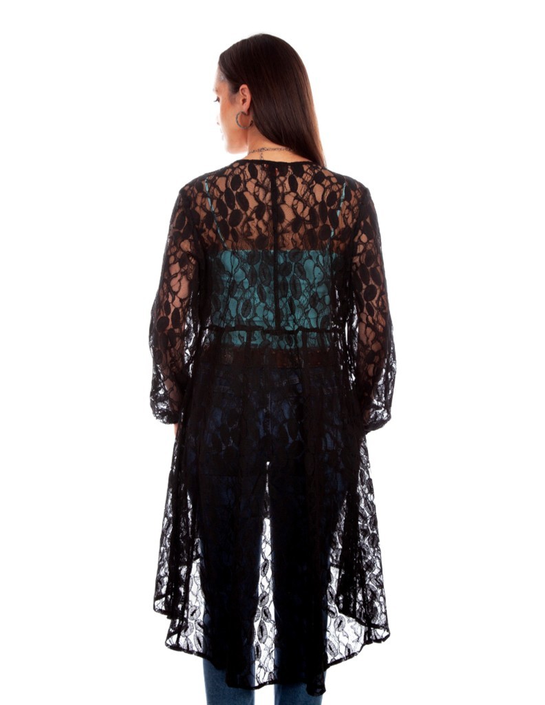 Scully Western Duster Womens L/S Lace Overlay Embroidered F0_HC736
