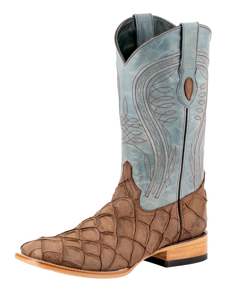 Ferrini Western Boots Mens Bronco Pirarucu Print Brown 4339310