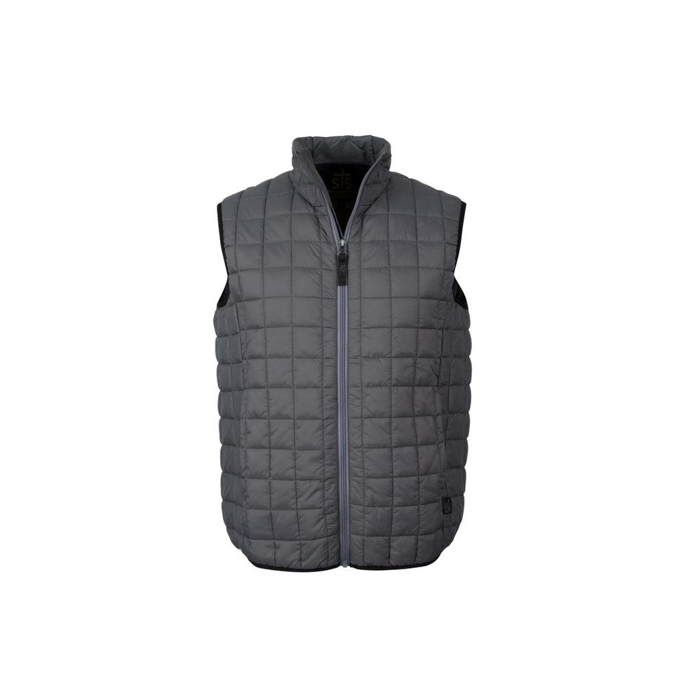 STS Ranchwear Western Vest Mens Wesley Quilted Front Gray STS3053
