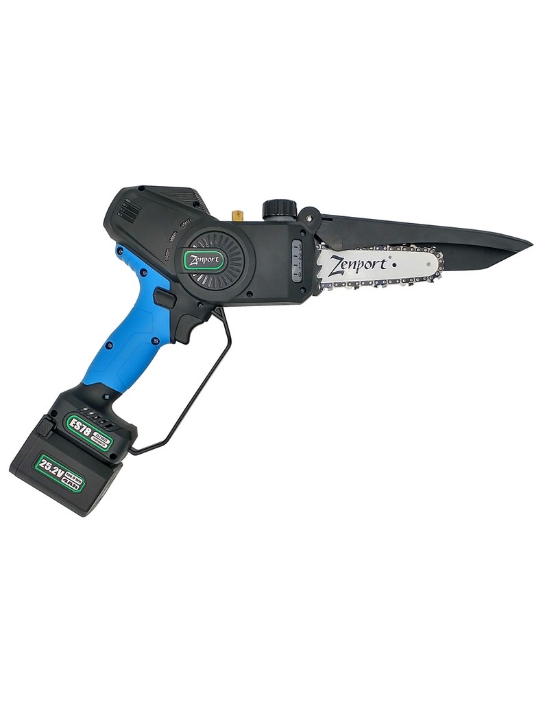 Zenport Chain Saw Battery Powered Cordless 6" Blade Blue ES78