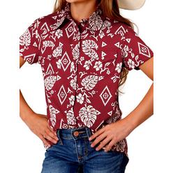 Roper Western Shirt Girls Short Sleeve Tropics Red 03-081-0064-4040 RE