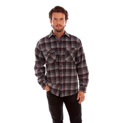 Scully Western Shirt Mens L/S Heavy Weight Wool Blend Flannel F0_5340