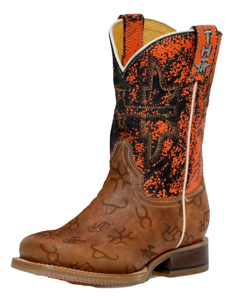 Tin Haul Western Boots Boy Mini Brands Leather Tan 14-018-0077-0882 TA