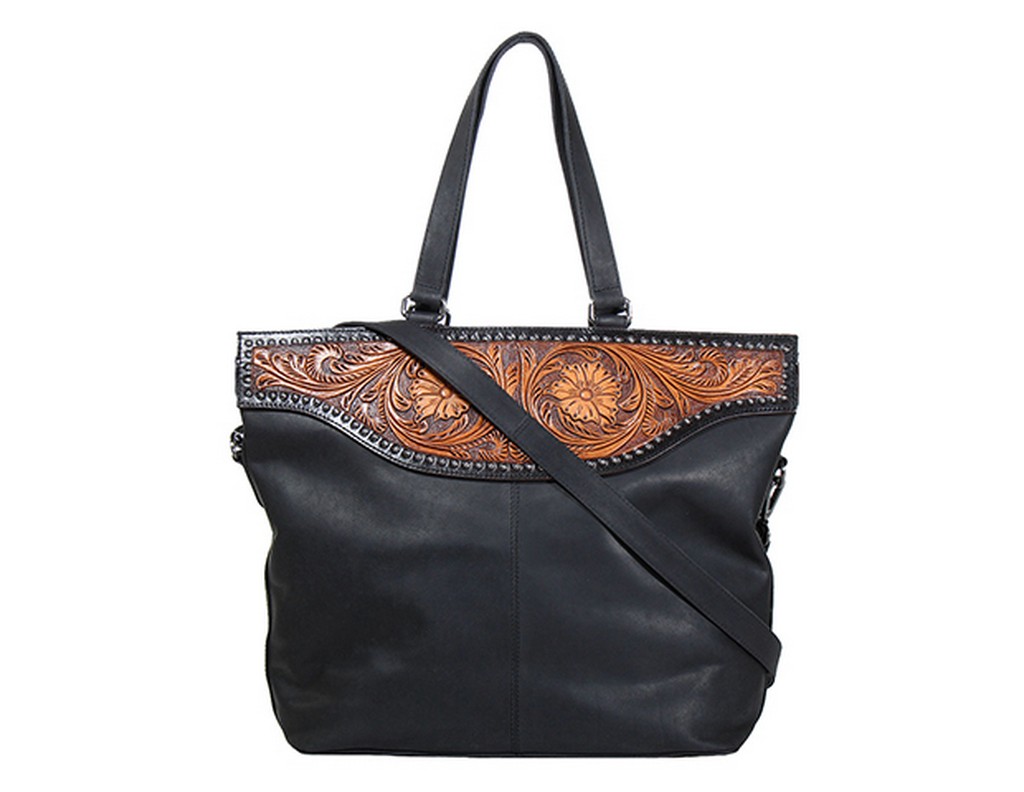 Blazin Roxx Western Handbag Stacey Tote Floral Yoke Black N770010601