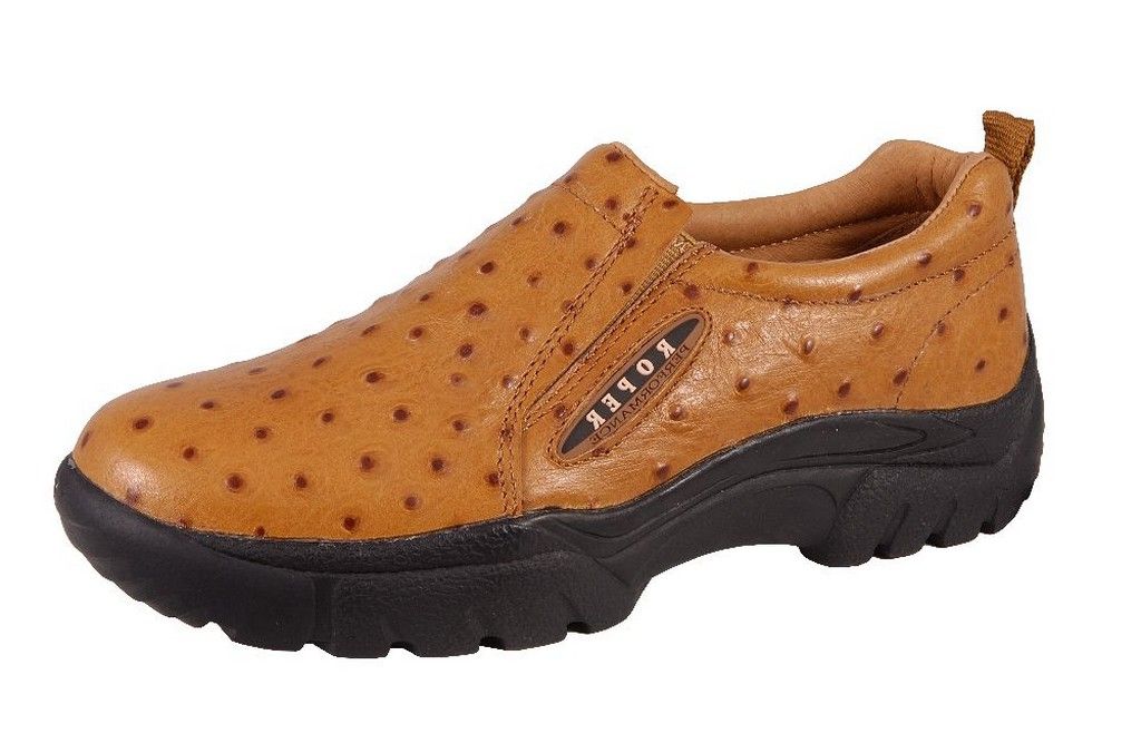 Roper Casual Shoes Mens Sport Ostrich Slip On Tan 09-020-0601-0350 TA