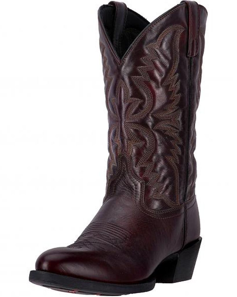 Laredo Western Boots Mens Birchwood 12" Leather Round Toe Black 68458