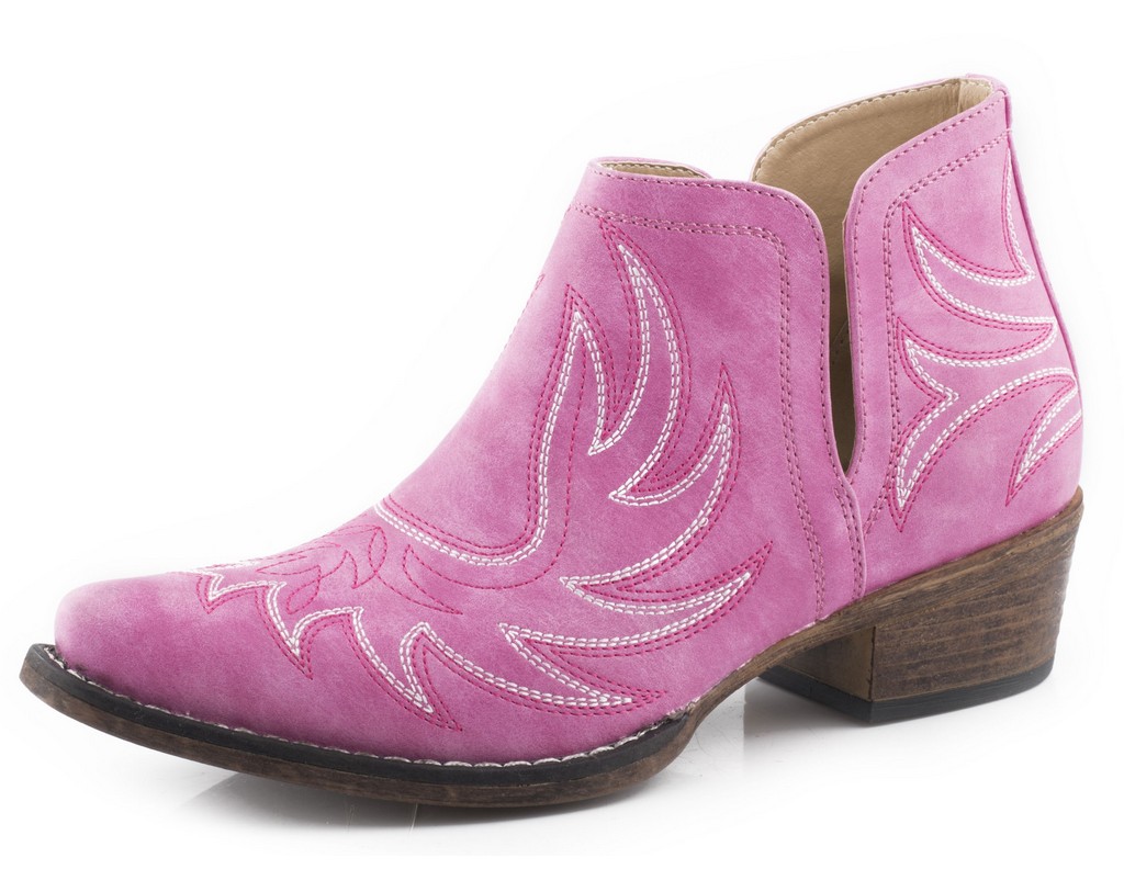 Roper Western Boots Womens Ava Ankle Bootie Pink 09-021-1567-3043 PI