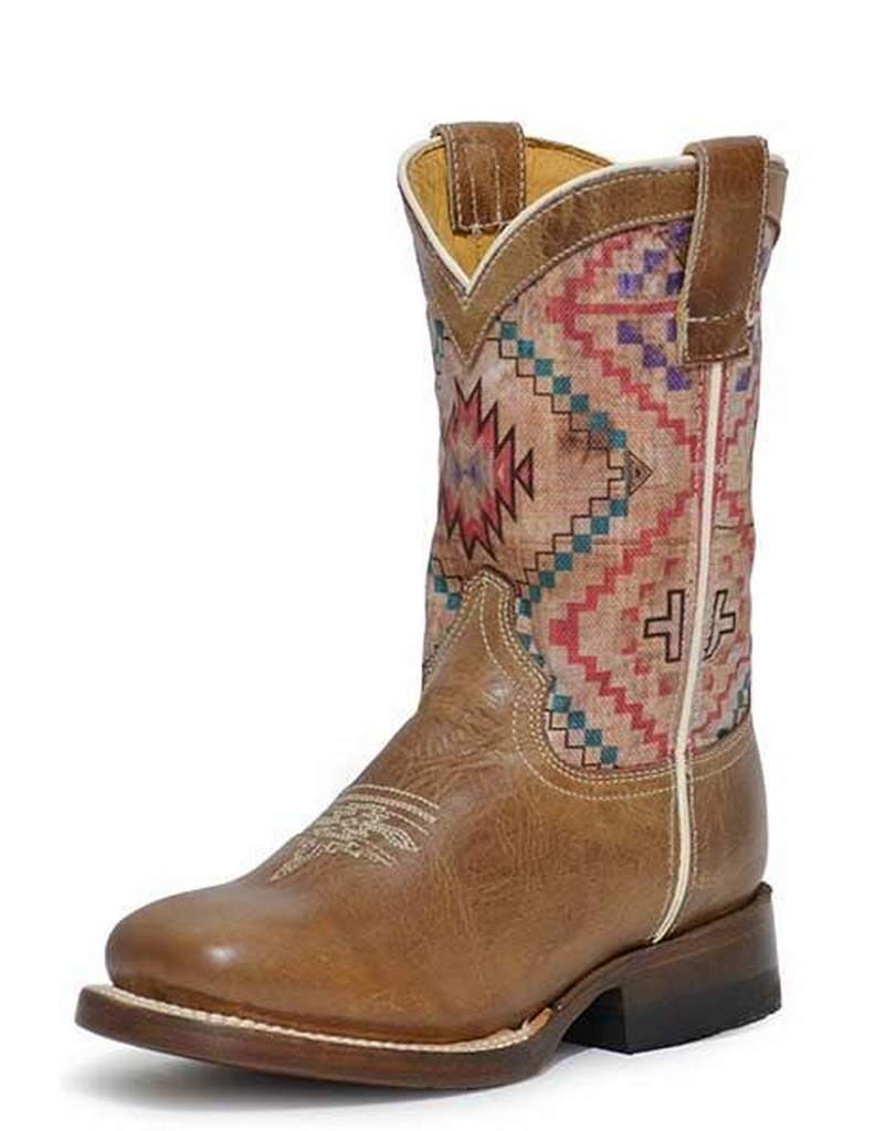 Roper Western Boots Boys Margo Square Brown 09-119-7022-8454 BR