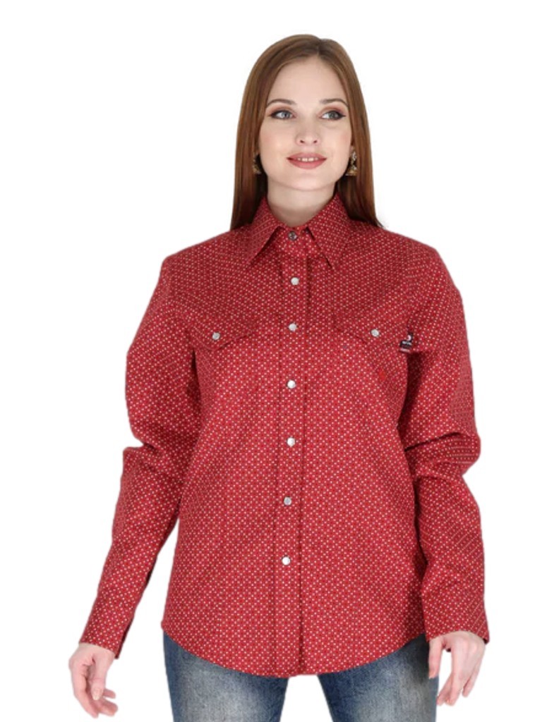 Forge FR Work Shirt Womens Long Sleeve Print Button FR LFRPLDS221