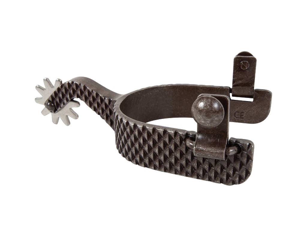 Classic Equine Spurs Cutter Style Rasp Detail 2" Shank Brown SPURRCT22
