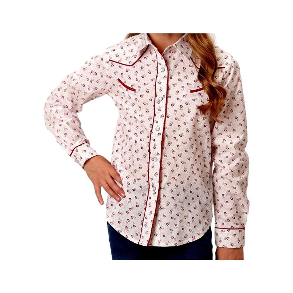 Roper Western Shirt Girls L/S Floral Print Red 01-080-0086-3057 RE