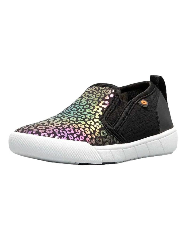 Bogs Outdoor Shoes Girls Rainbow Leopard Kicker Black Multi 72989K