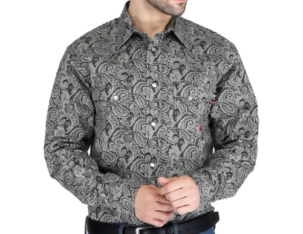 Forge FR Work Shirt Mens L/S Snap Paisley Flame Resistant MFRPLDS236