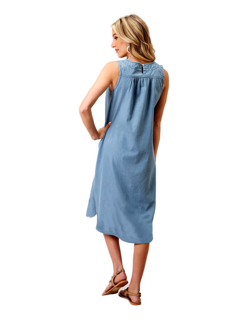 Roper Western Dress Womens Sleeveless Bib Blue 03-057-0565-3030 BU