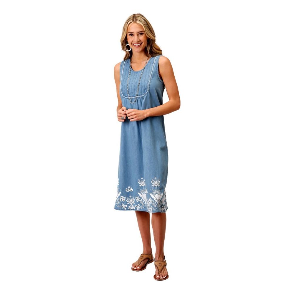 Roper Western Dress Womens Sleeveless Bib Blue 03-057-0565-3030 BU