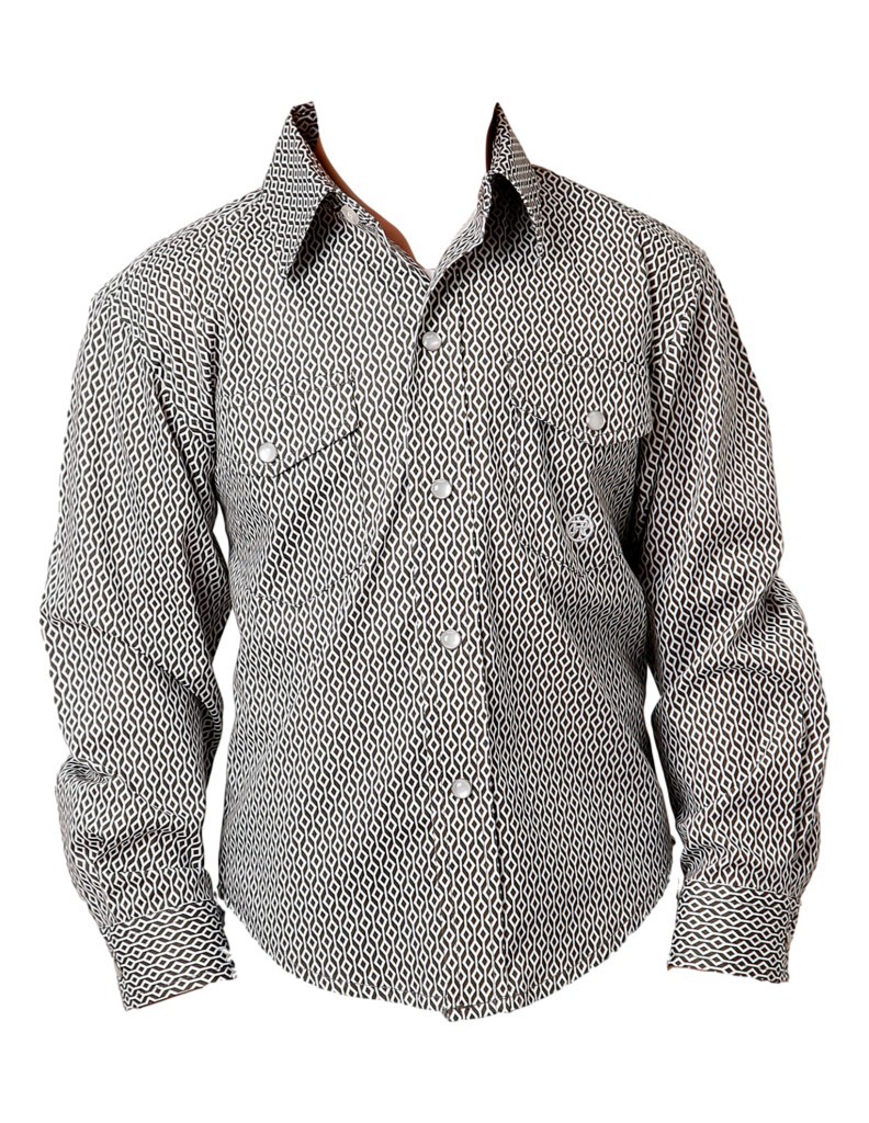 Roper Western Shirt Boys Long Sleeve Green 03-030-0225-4027 GR