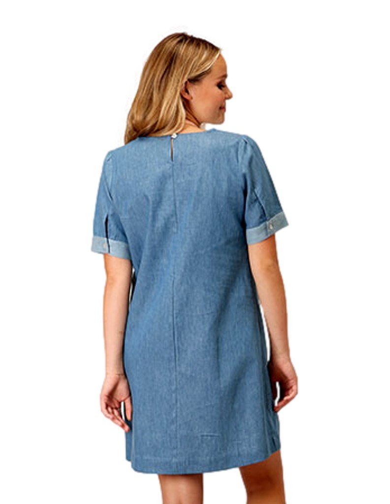 Roper Western Dress Womens S/S Button Denim Blue 03-057-0594-0456 BU