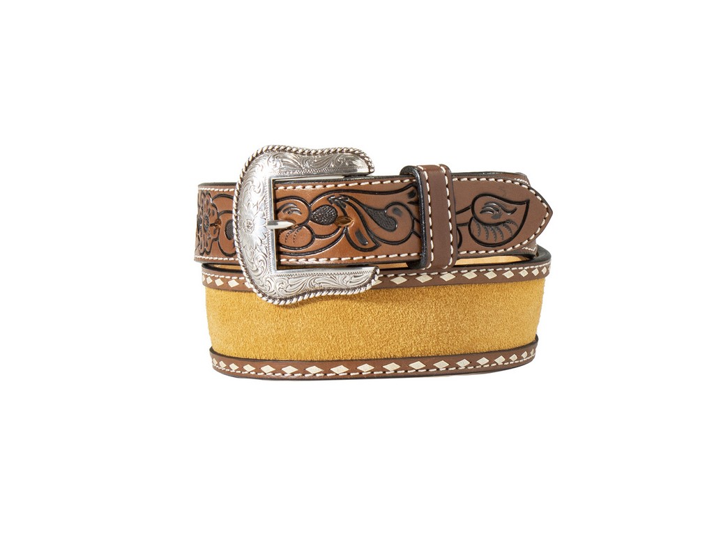 Nocona Western Belt Mens Roughout Buck Lace Tapered N210000702