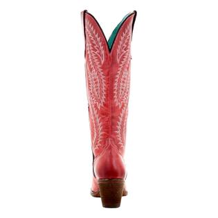 Corral Western Boots Womens Tall Top Leather Embroidery Red