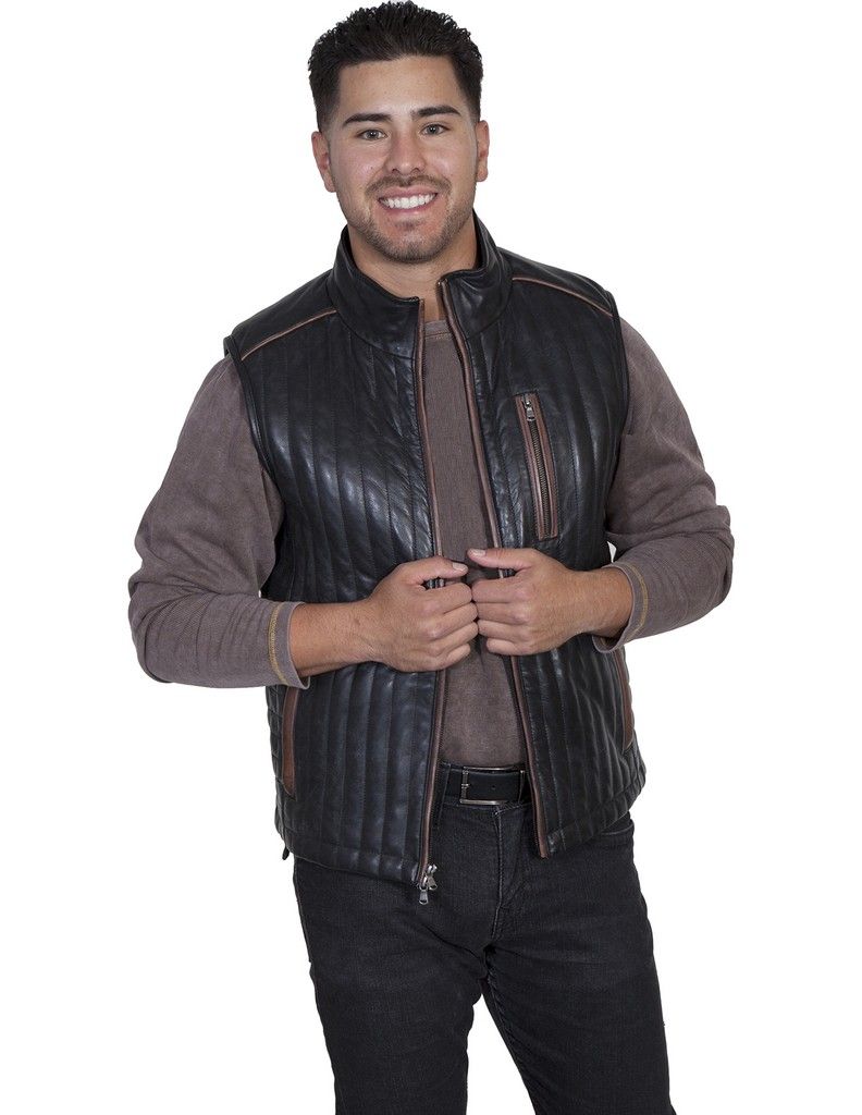 Scully Western Vest Mens Quality Masculine Quilted Zipper F0_306