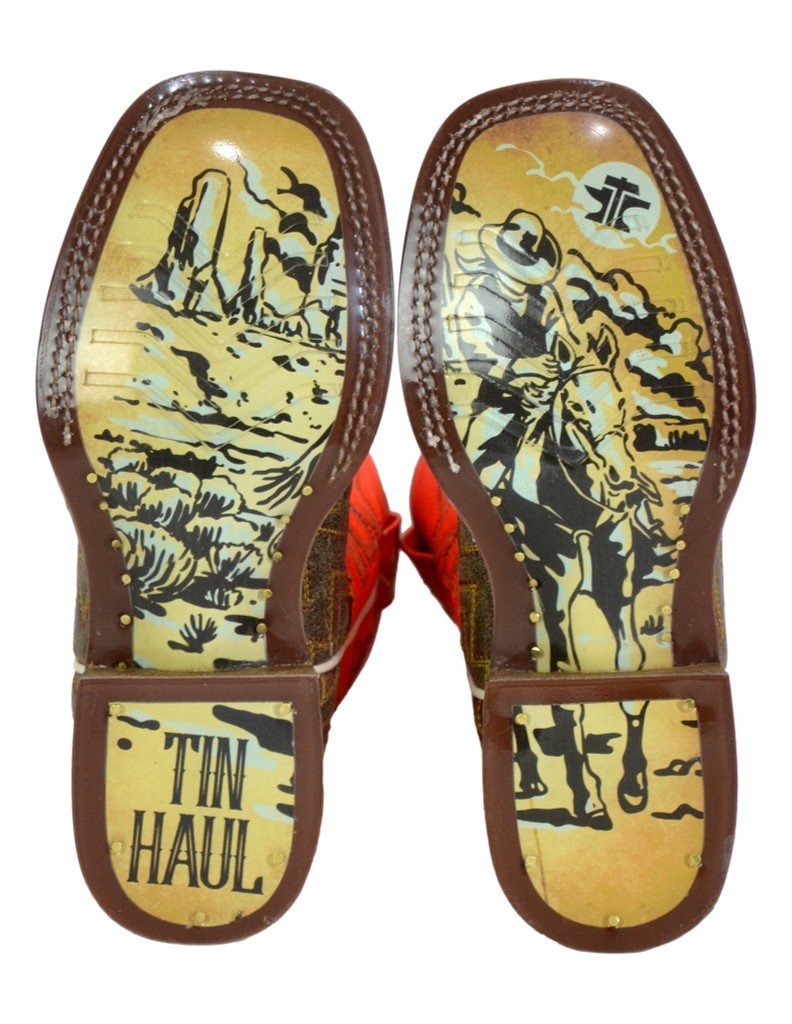 Tin Haul Western Boots Boys Neon Thunder Brown 14-018-0077-0924 BR