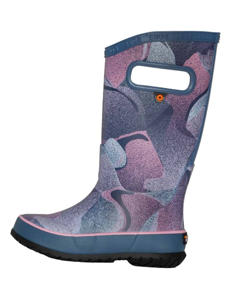 Bogs Outdoor Boots Girls Abstract Shapes Pull On Indigo Multi 73162