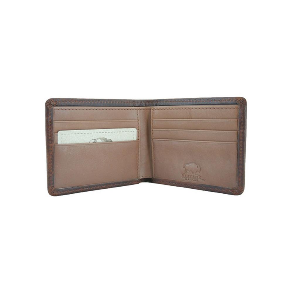 Vintage Bison Western Wallet Mens Zephyr Bifold Leather Peanut W-103