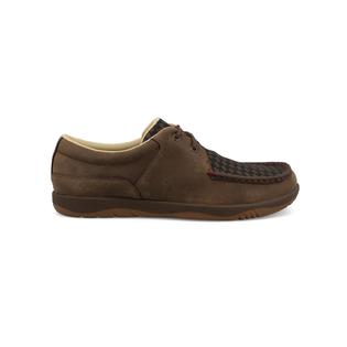 Twisted X Casual Shoes Men Leather Woven Boat Shitake Charcoal