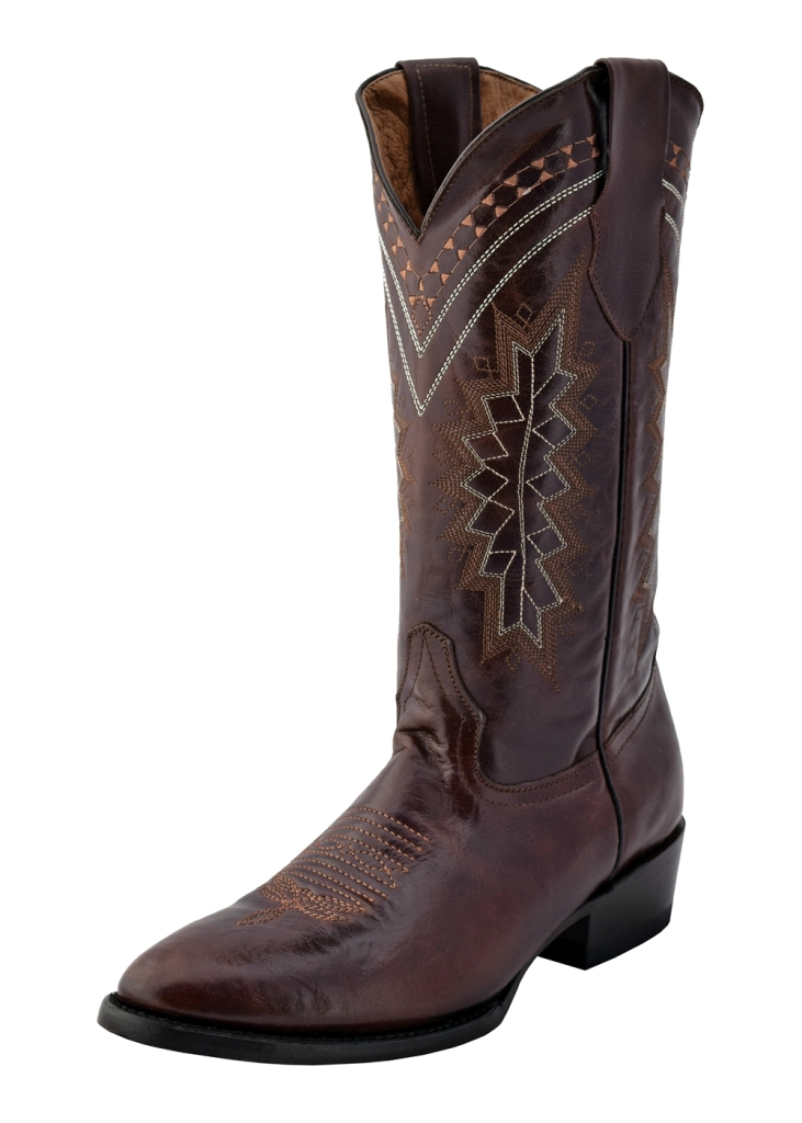 Ferrini Western Boots Mens Apache Round Cowboy Heel Chocolate 12911-09