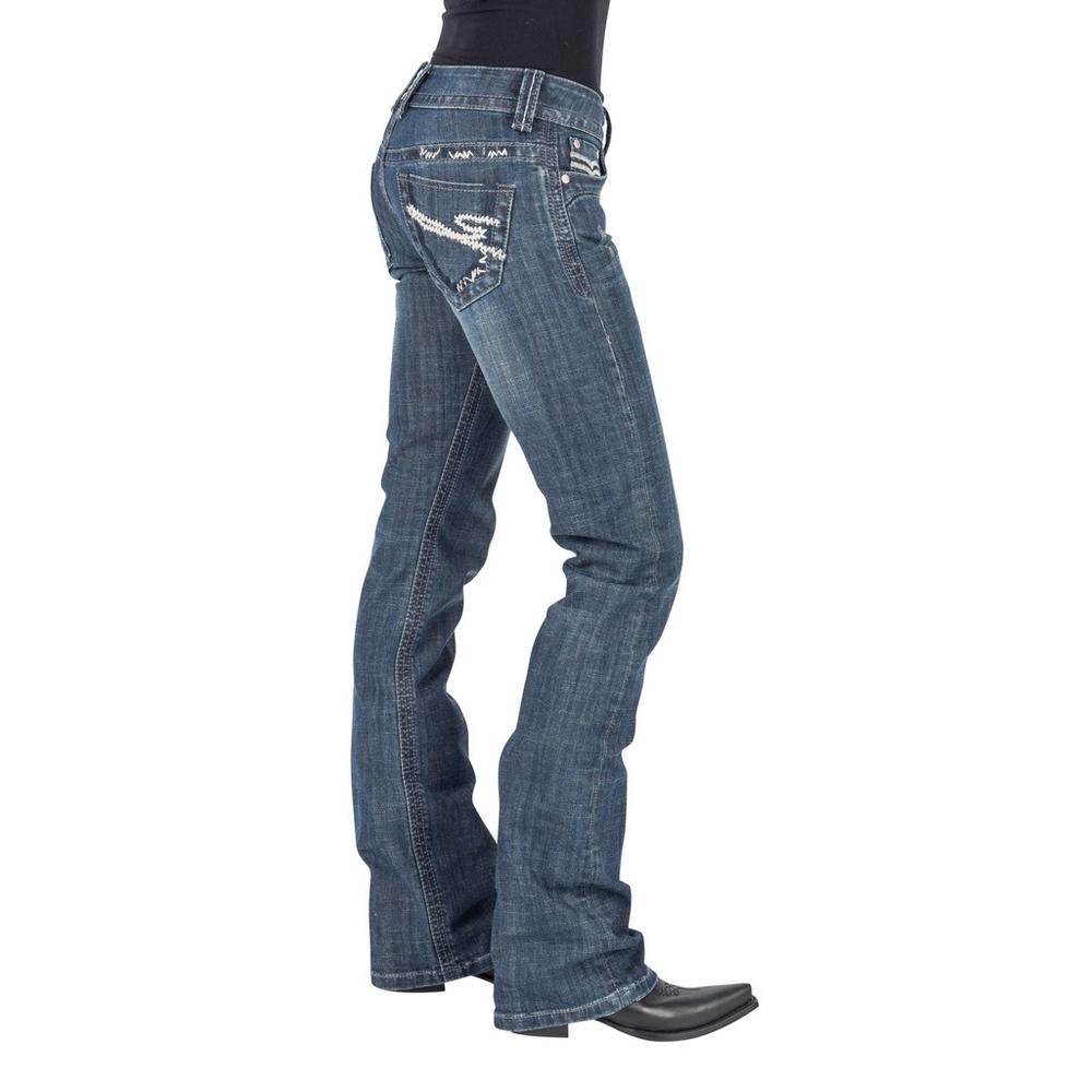 Stetson Western Jeans Womens Bootcut Slim Fit Blue 11-054-0818-0382 BU