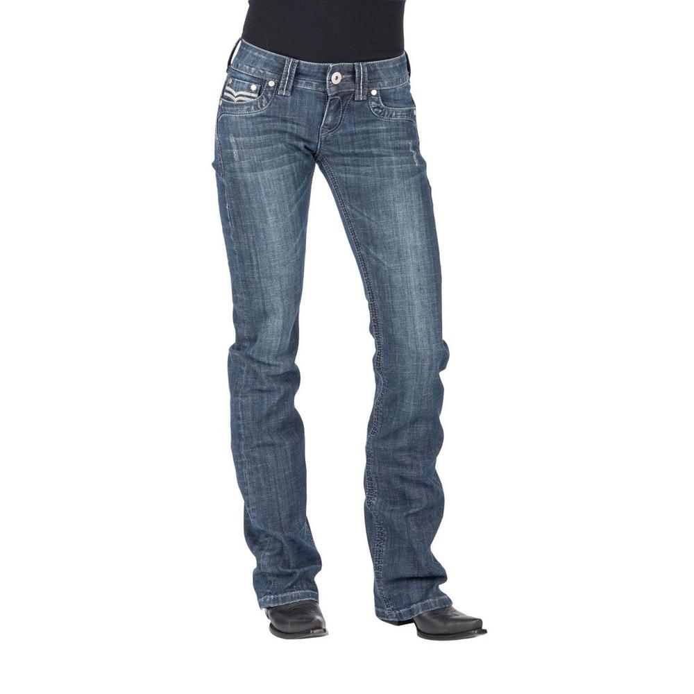 Stetson Western Jeans Womens Bootcut Slim Fit Blue 11-054-0818-0382 BU