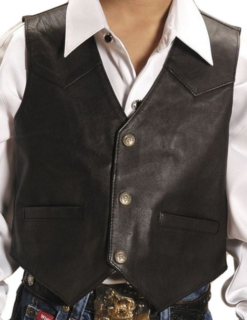 Roper Western Vest Boys Kids Leather Brown 02 094 05 0501 Br