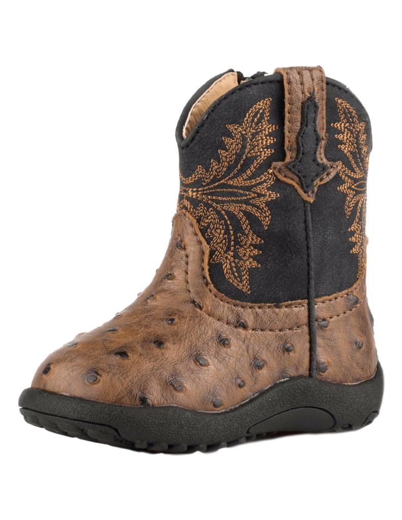 Roper Cowbabies Brown Ostrich Infant Boot 4 Roper Cowbabies Brown Ostrich Infant Boot 4