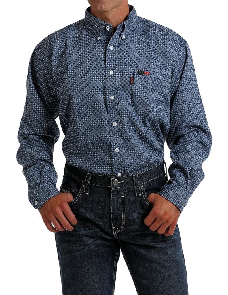 CINCH Work Shirt Mens Long Sleeve FR Pocket Button WRX Blue WLW3002008